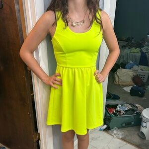 L’amour Nanette Lepore Small Yellow Chartreuse skater dress New concerts